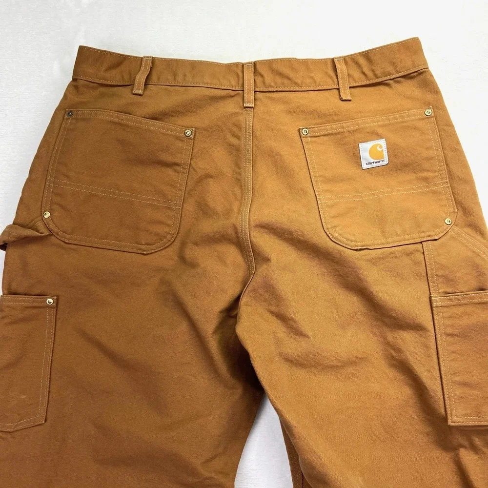 Carhartt B01 Brown 38 Double Knee Rivet Duck Canvas Work Pants Union Made In USA